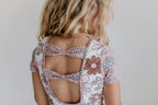 Tan Floral Shortie Leotard