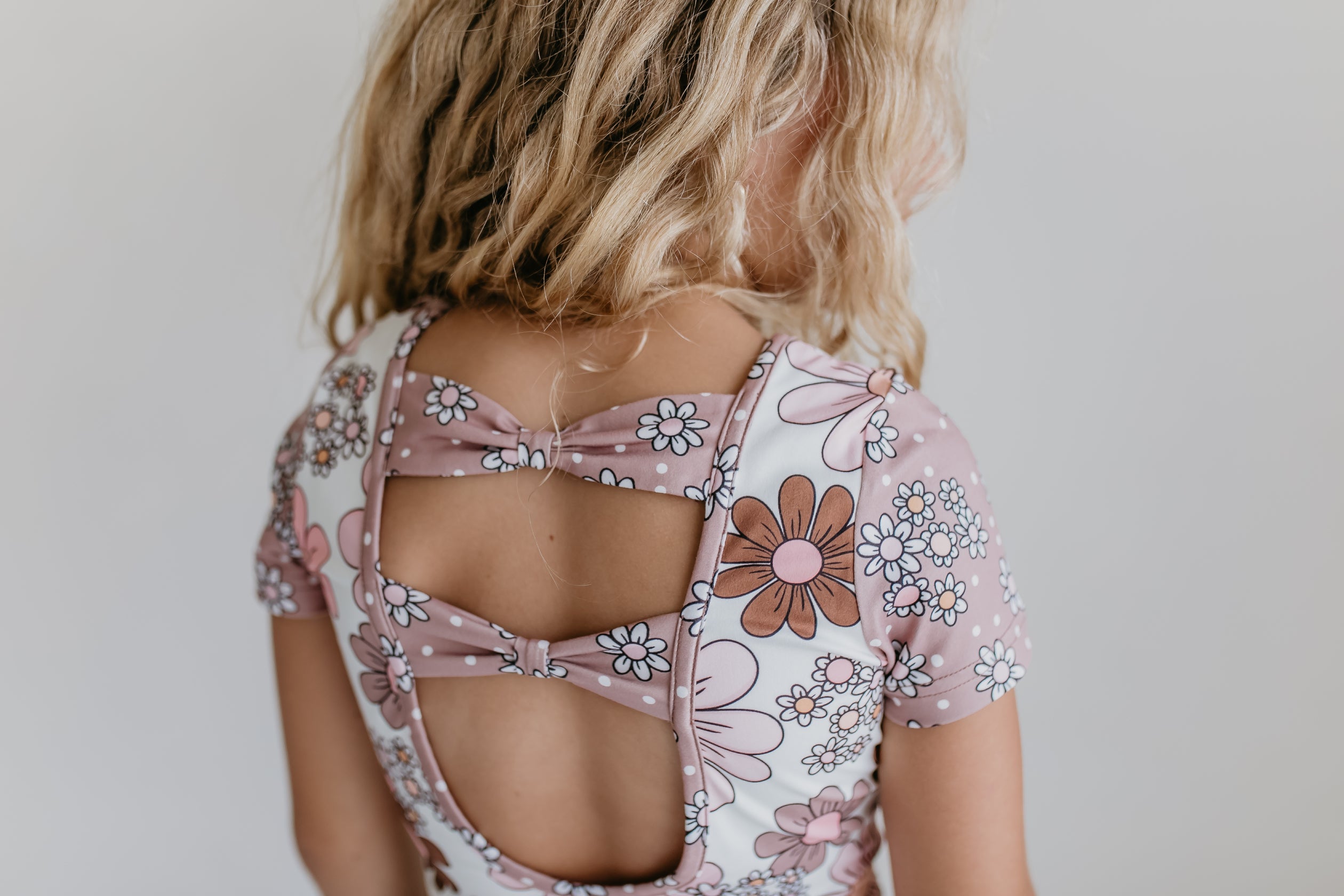 Tan Floral Shortie Leotard