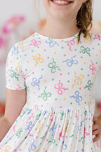 Tied in Love Short Sleeve Pocket Twirl Dress