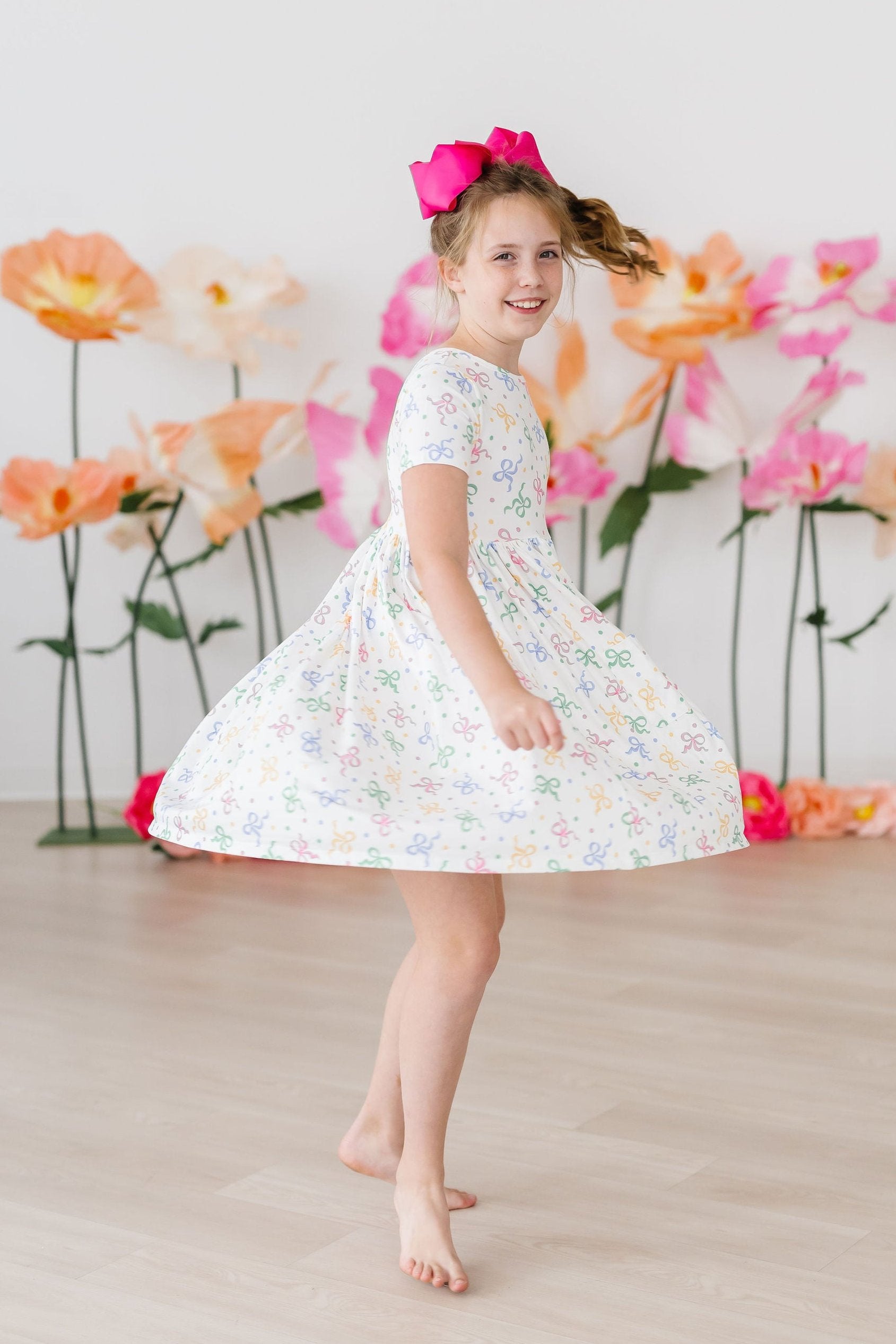 Tied in Love Short Sleeve Pocket Twirl Dress