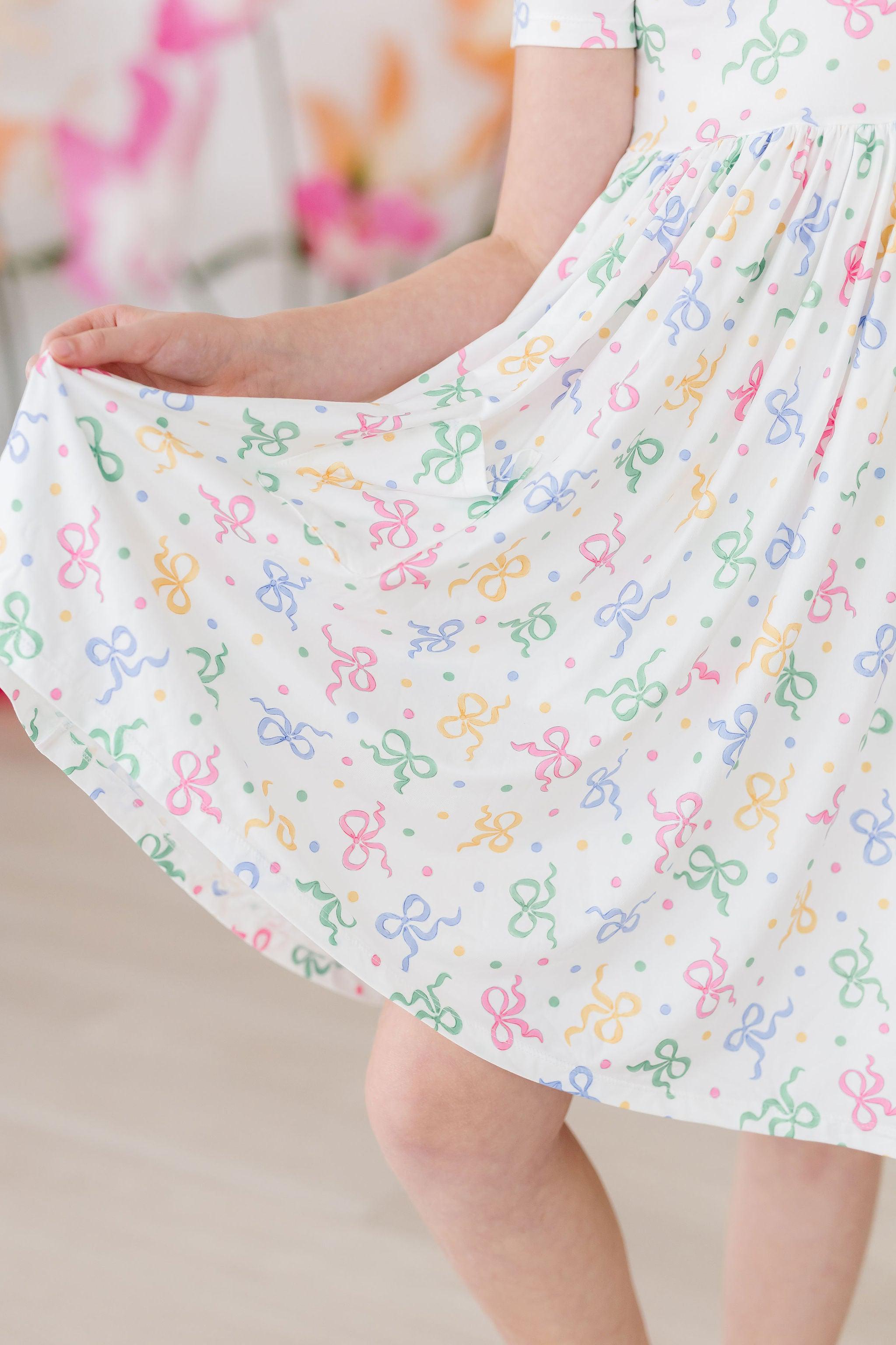 Tied in Love Short Sleeve Pocket Twirl Dress