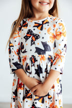 Trick or Twirl 3/4 Sleeve Pocket Twirl Dress