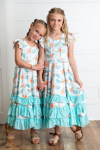 Tropical 3 Ruffles Dress