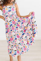 Girls Tulip Blooms Ruffle Maxi Dress