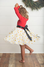 Santa Gold Dot Tulle Dress