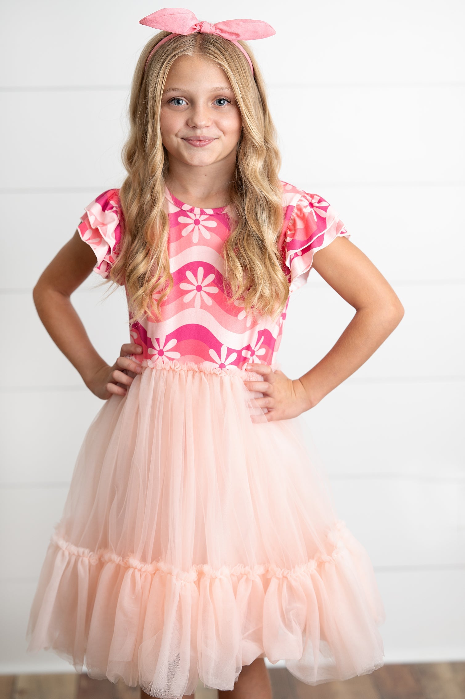 Pink Wave Tulle Dress