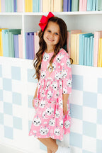 Unicorn Kitties 3/4 Sleeve Pocket Twirl Dress