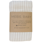 Taupe Stripe Ribbed Bamboo Stretch Swaddle