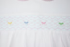 Pink Smocked Pima Cotton Bow Dress