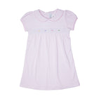 Pink Smocked Pima Cotton Bow Dress