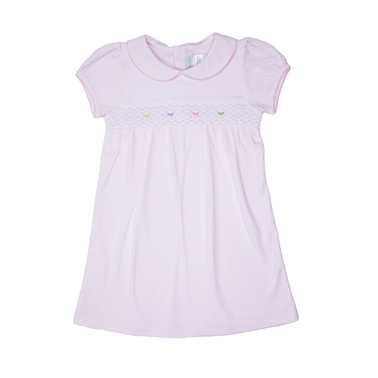 Smocked Bow Dress, Infant Girls, Pink