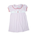 Girl Pink Embroidered Pima Cotton Dress