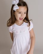 Girl Pink Golf Round Collar Pima Dress