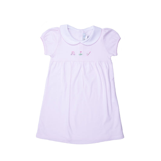 Golf Round Collar Pima Dress, Toddler Girls, Pink