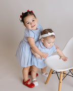 Toddler Girl Blue Gingham Pleated Dress