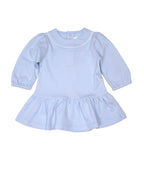 Baby Girl Light Blue Long Sleeve Pima Cotton Jersey Dress