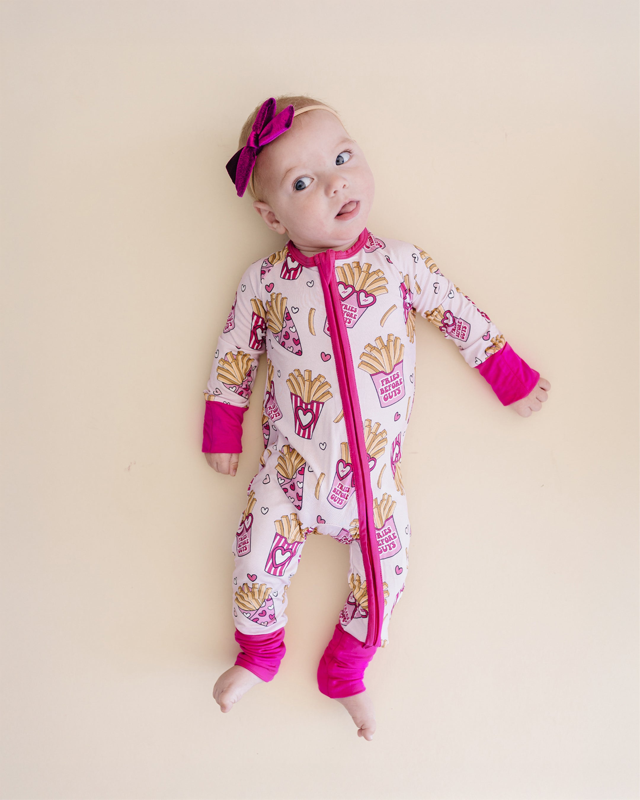 Baby Girl Bamboo Pajama Zip Romper