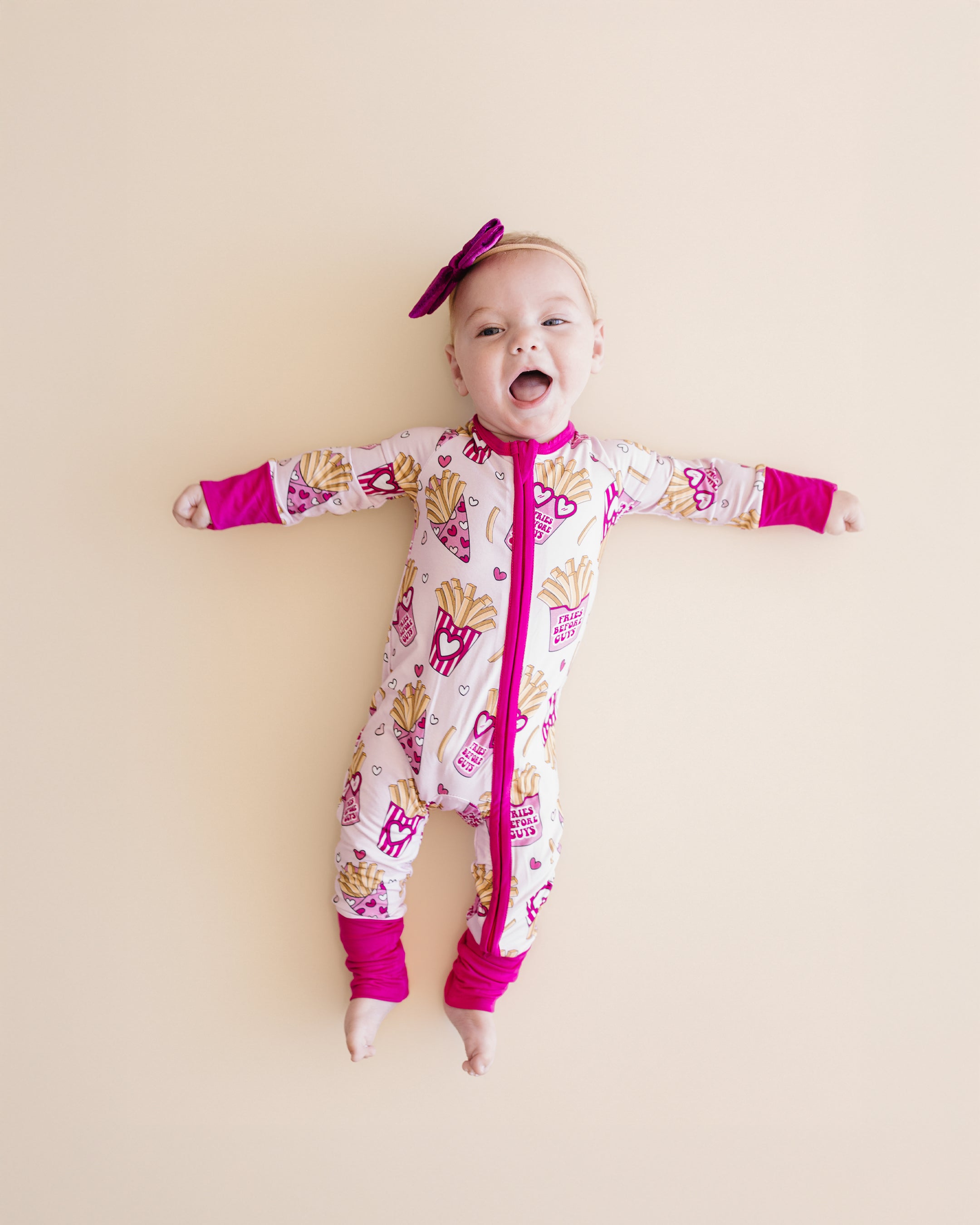 Baby Girl Bamboo Pajama Zip Romper