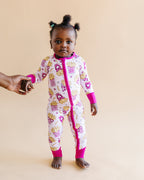 Baby Girl Bamboo Pajama Zip Romper