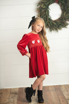 Santa Smocked Velvet Dress