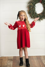 Santa Smocked Velvet Dress