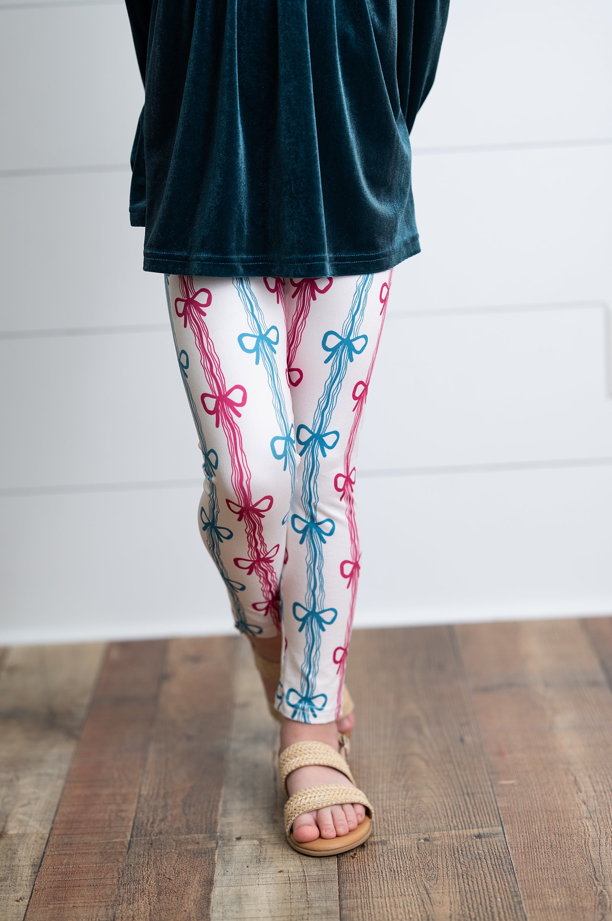 Velvet Teal Coquette Bow Pant Set