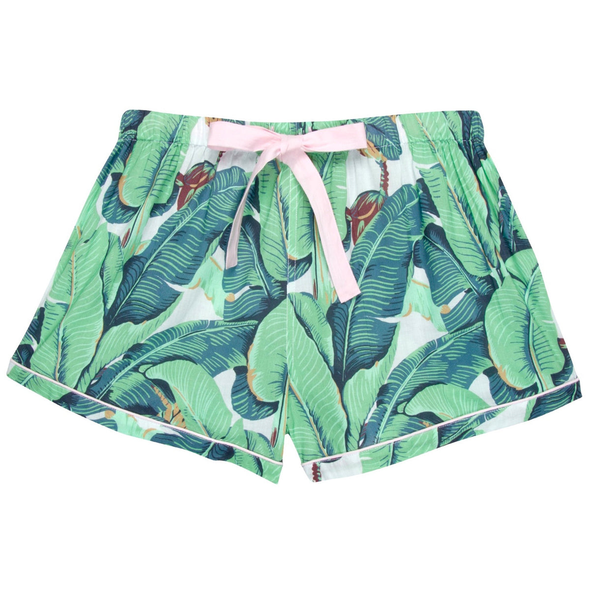 Women's Martinique® Green Banana Leaf Boxer Shorts - Organic Cotton Poplin