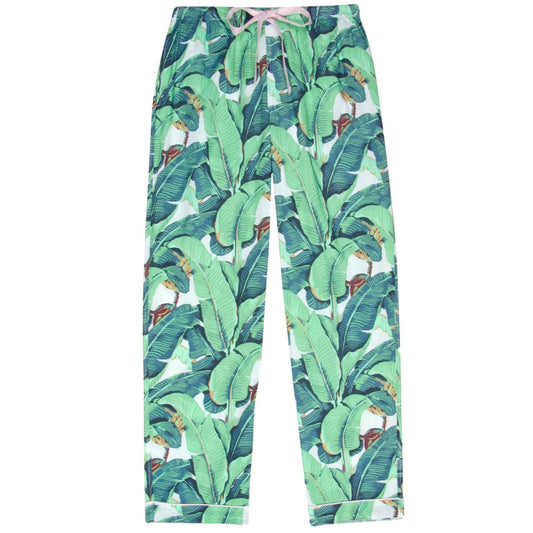 Women's Martinique® Green Banana Leaf PJ Pants - Organic Cotton Poplin