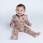 Bamboo Zip Up Footies (Story Book Bear Print)