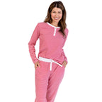 Women's Red Stripe Jersey Long PJ Set