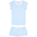 Women's Sky Blue Jersey Short PJ Set