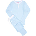 Women's Sky Blue Jersey Long PJ Set