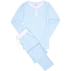 Women's Sky Blue Jersey Long PJ Set
