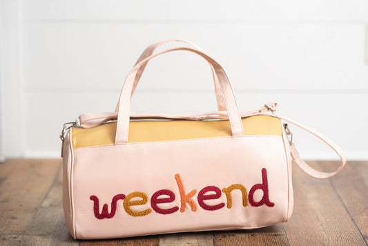 Pink Colorblock Weekend Duffel Bag