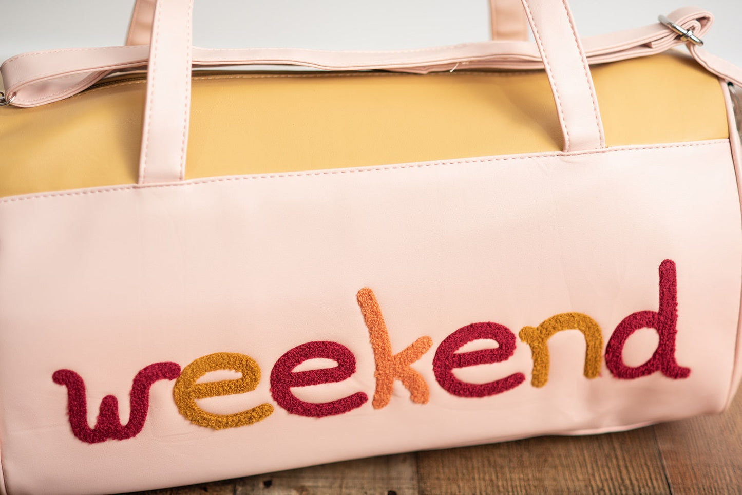 Pink Colorblock Weekend Duffel Bag