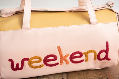 Pink Colorblock Weekend Duffel Bag