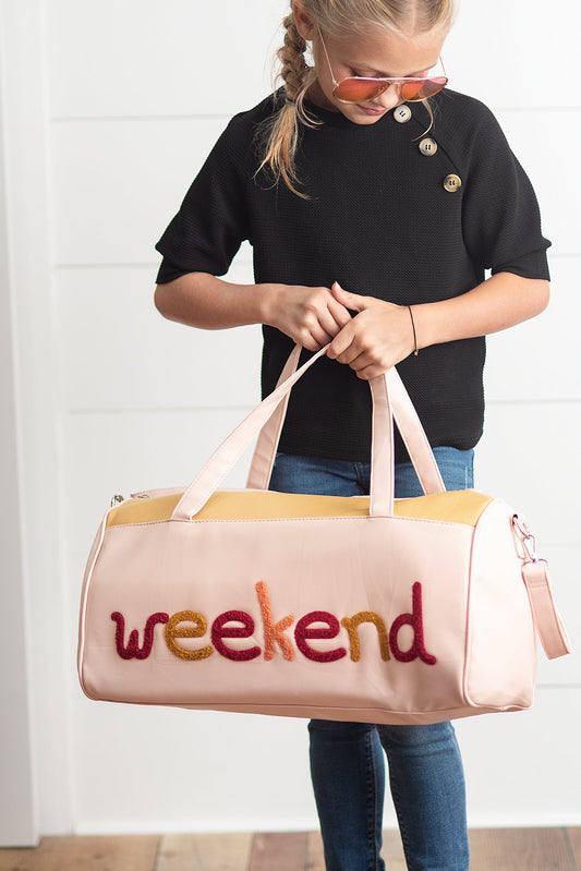 Pink Colorblock Weekend Duffel Bag