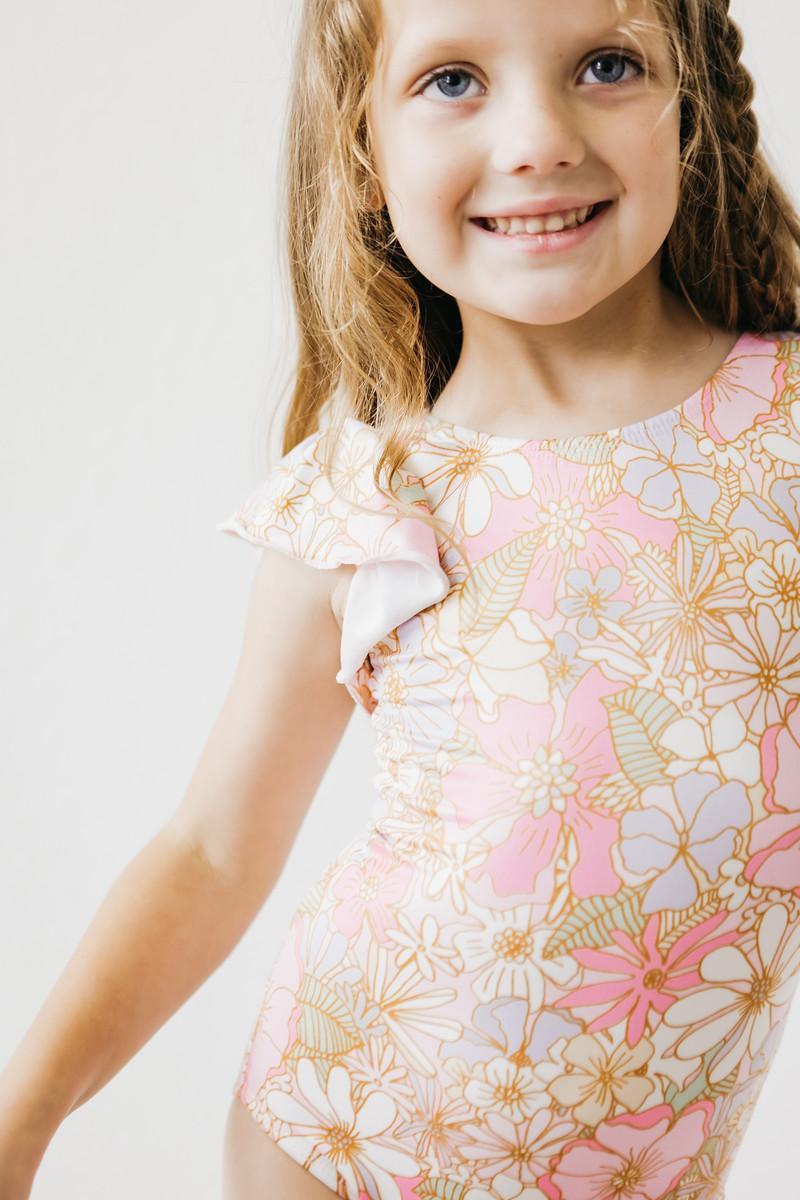 What's Up Buttercup Short Sleeve Flutter Sleeve Leotard