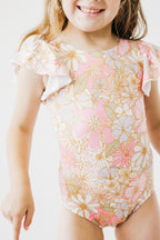 What's Up Buttercup Short Sleeve Flutter Sleeve Leotard