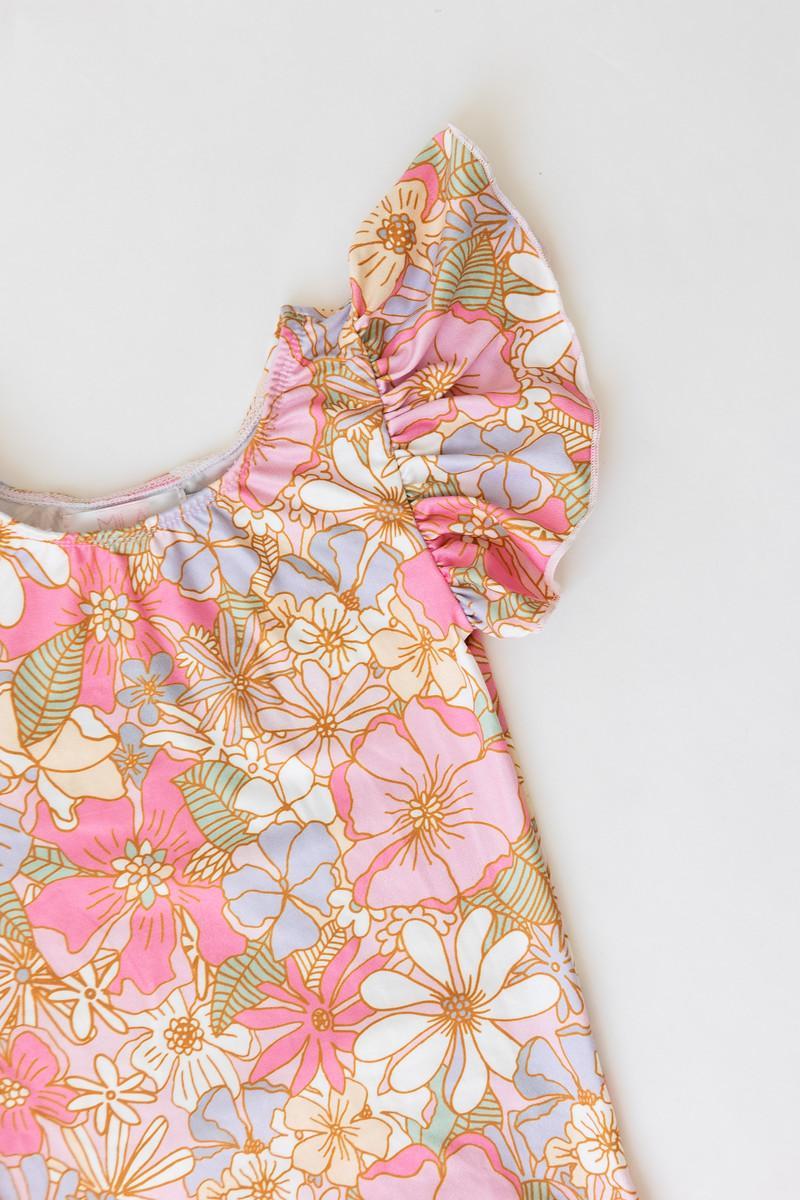 What's Up Buttercup Short Sleeve Flutter Sleeve Leotard