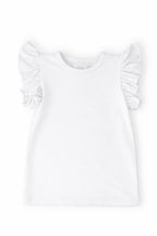 White S/S Ruffle Tee