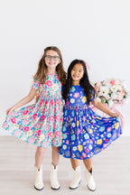 Wildflower Wishes Short Sleeve Pocket Twirl Dress