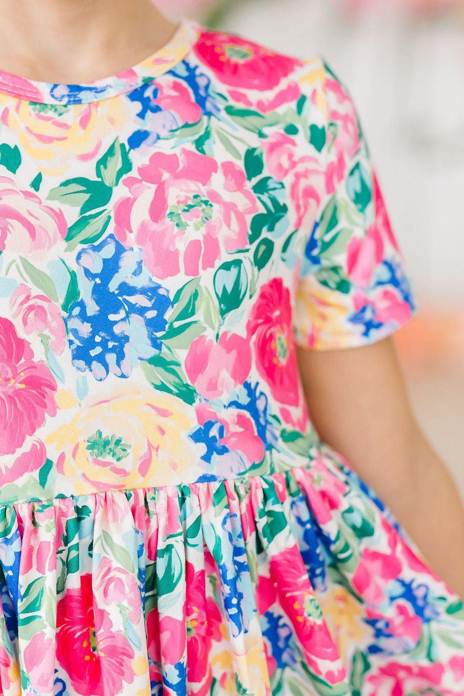 Wildflower Wishes Short Sleeve Pocket Twirl Dress