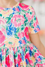 Wildflower Wishes Short Sleeve Pocket Twirl Dress