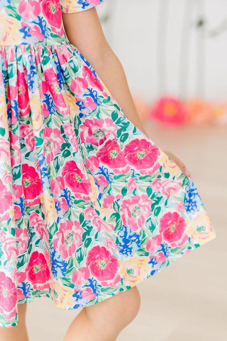 Wildflower Wishes Short Sleeve Pocket Twirl Dress