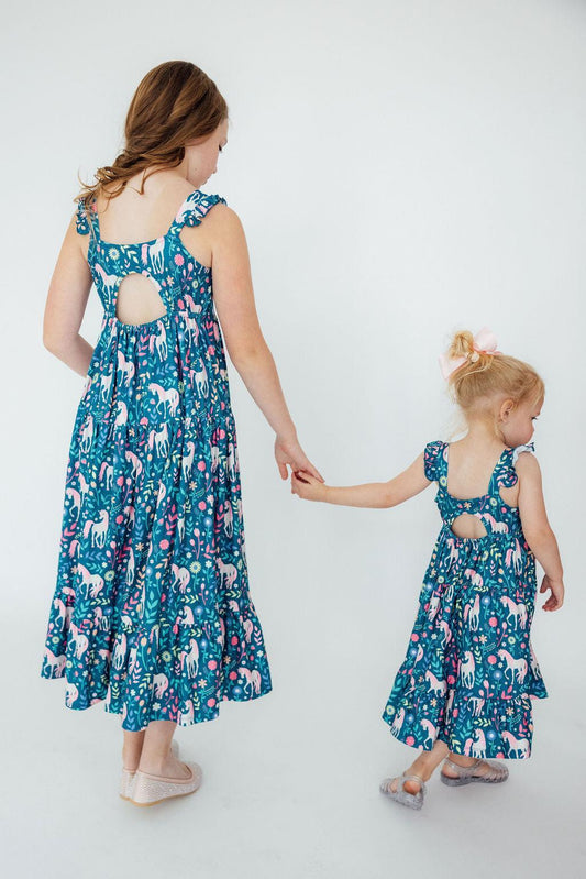 SALE Wish Upon a Unicorn Ruffle Maxi Dress