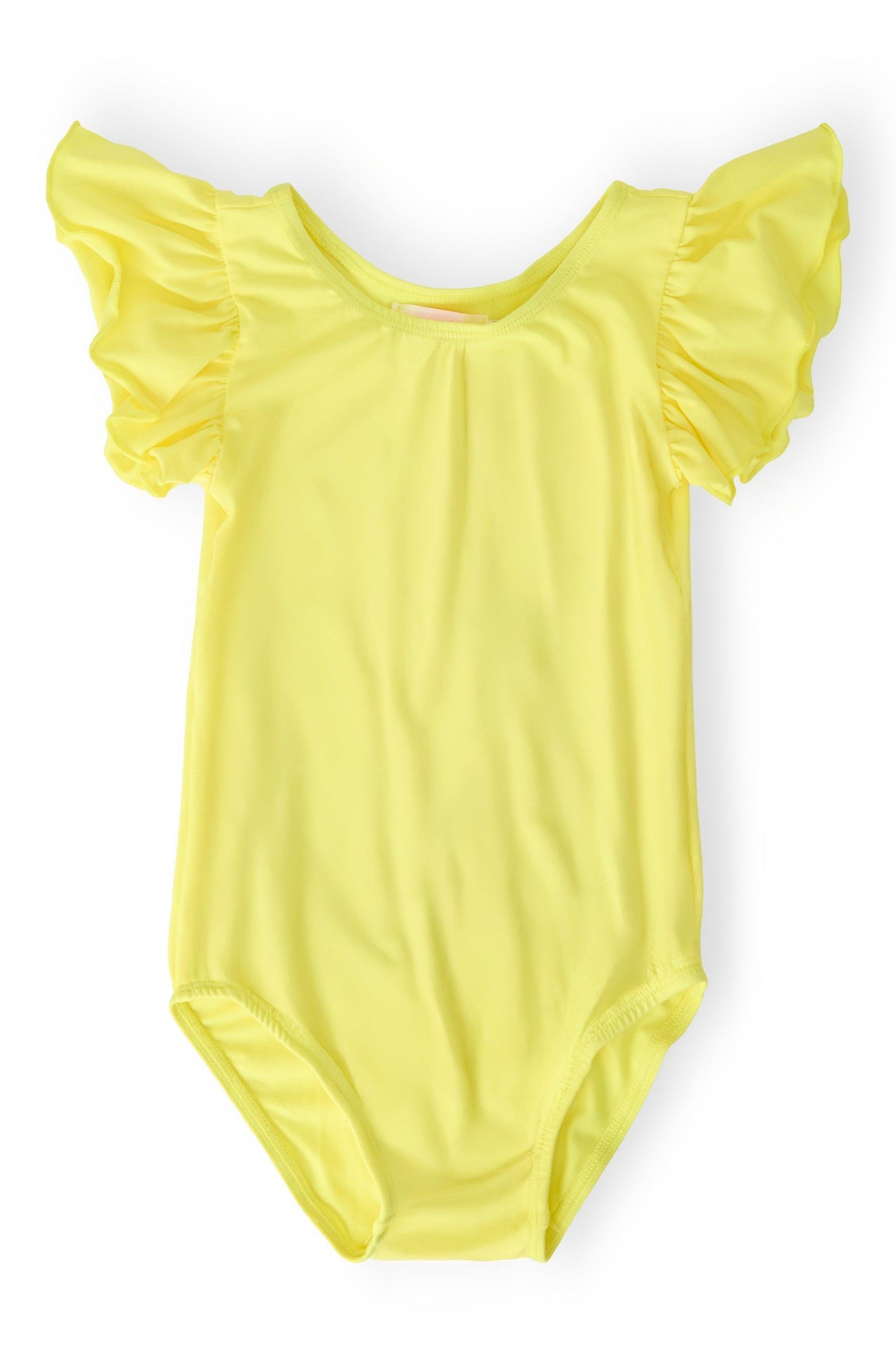 Yellow Flutter Sleeve Leotard