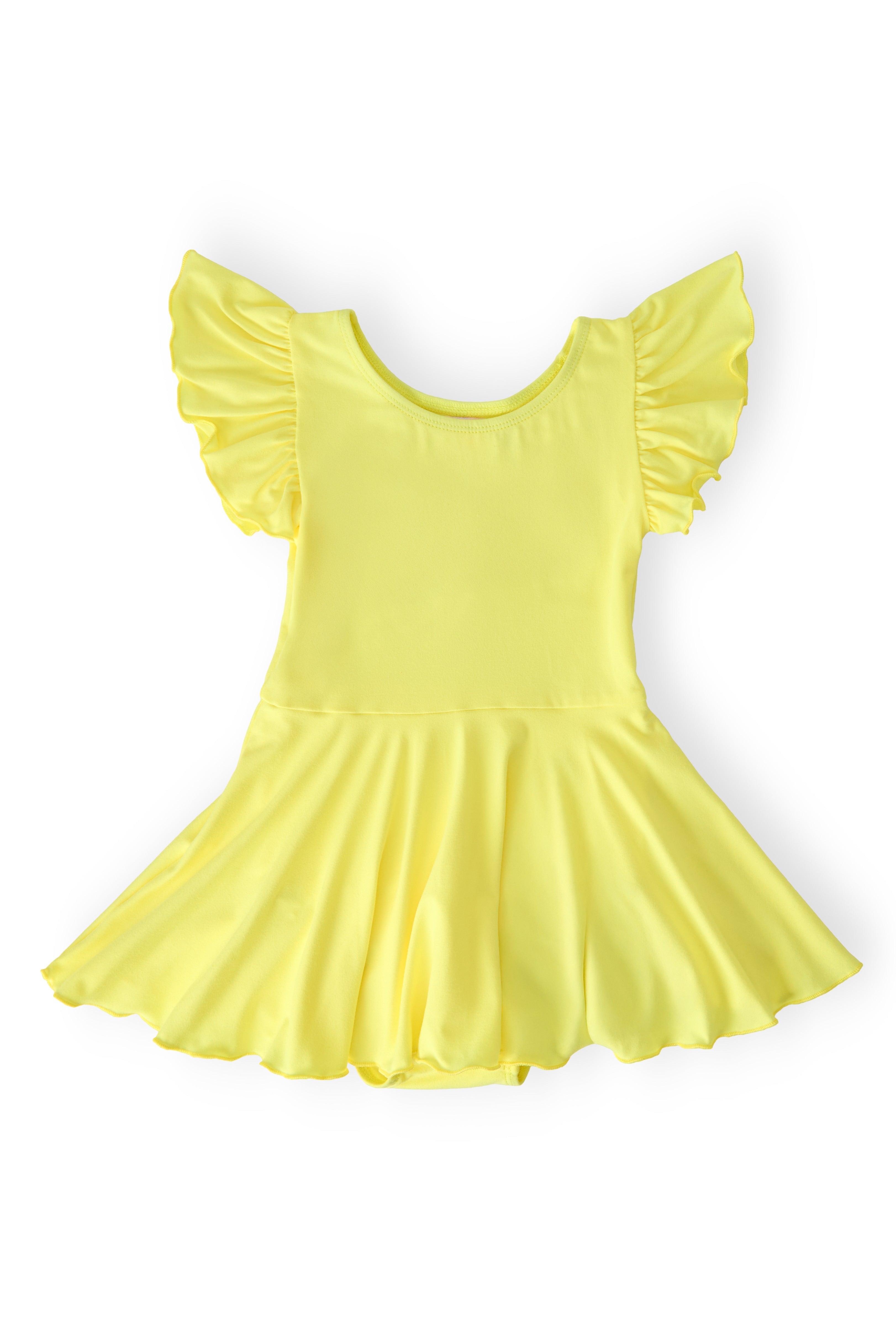 Yellow Twirl Leotard Dress
