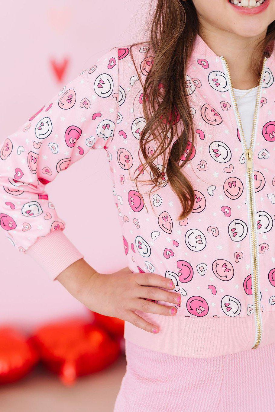 You Make Me Happy Girls Satin Jacket