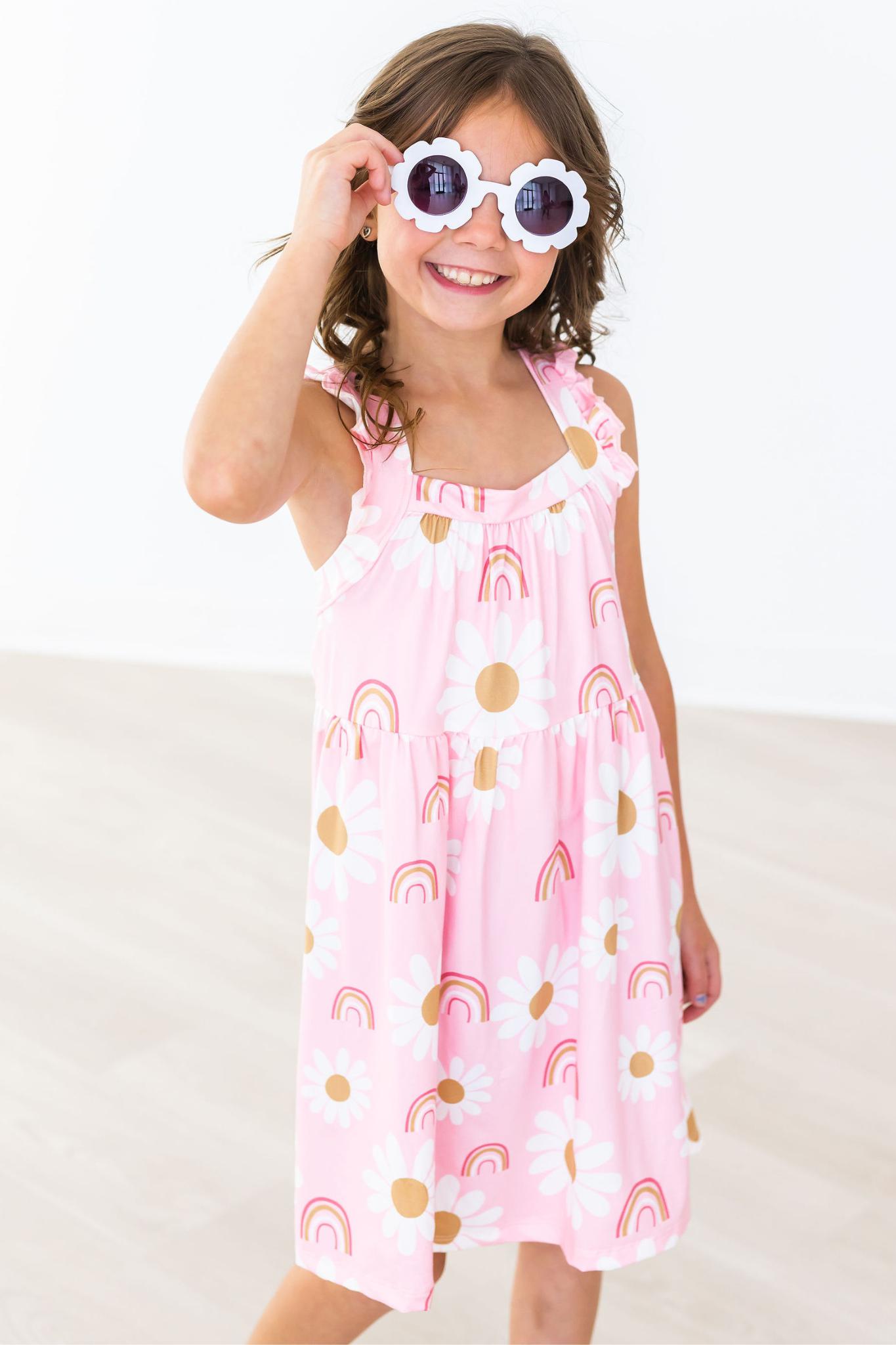 Sunshine Ruffle Cross Back Dress